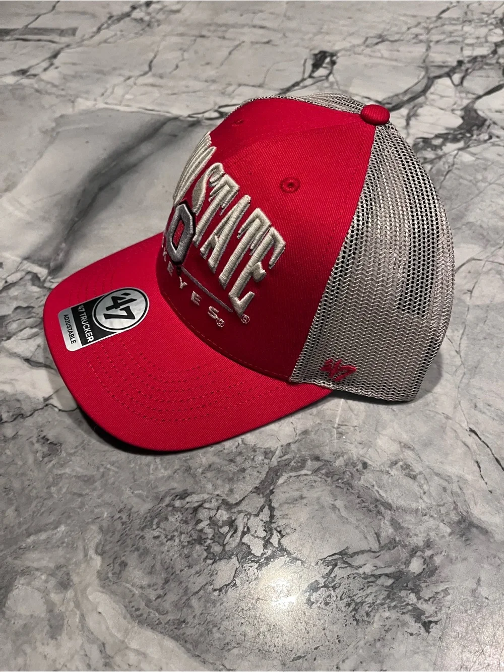 NWT! '47 Adult Ohio State Buckeyes Red Arid Adjustable Trucker Hat!